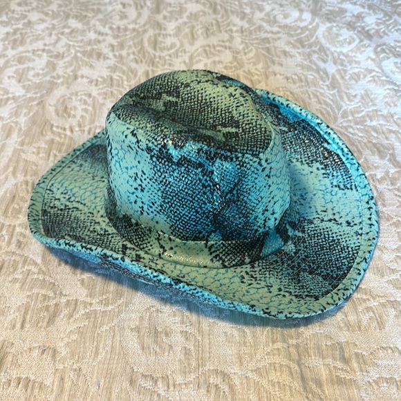Turquoise Cowboy Hat One Size Halloween Costume Western - Picture 3 of 7